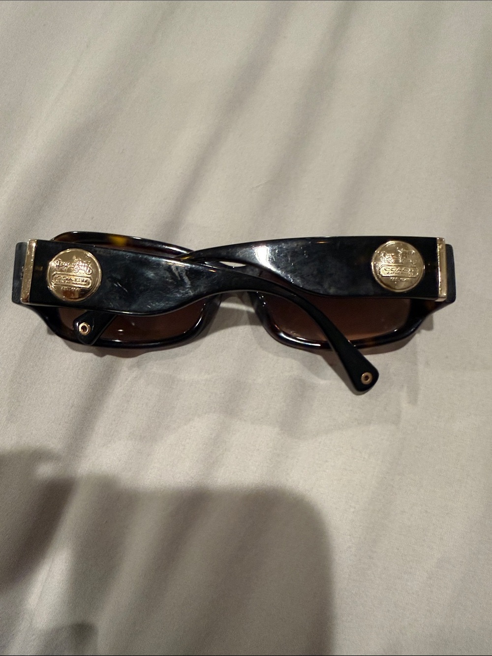 Coach Sunglasses with Brown Lenses and Gold Medallion - Picture 5 of 8